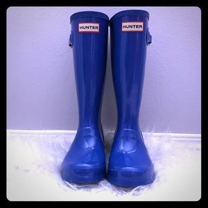 NEW Hunter original gloss rain boot Blue Bucket
